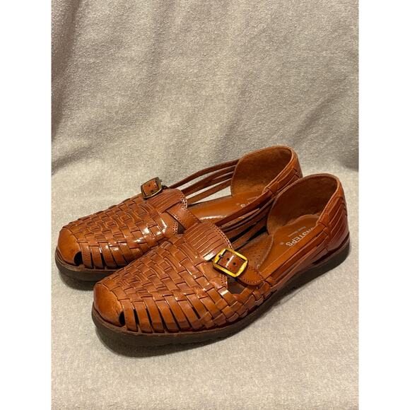 Sunsteps Size 8.5 Hand Woven Huaraches Brown Leather Women’s Shoes EUC - Picture 6 of 10